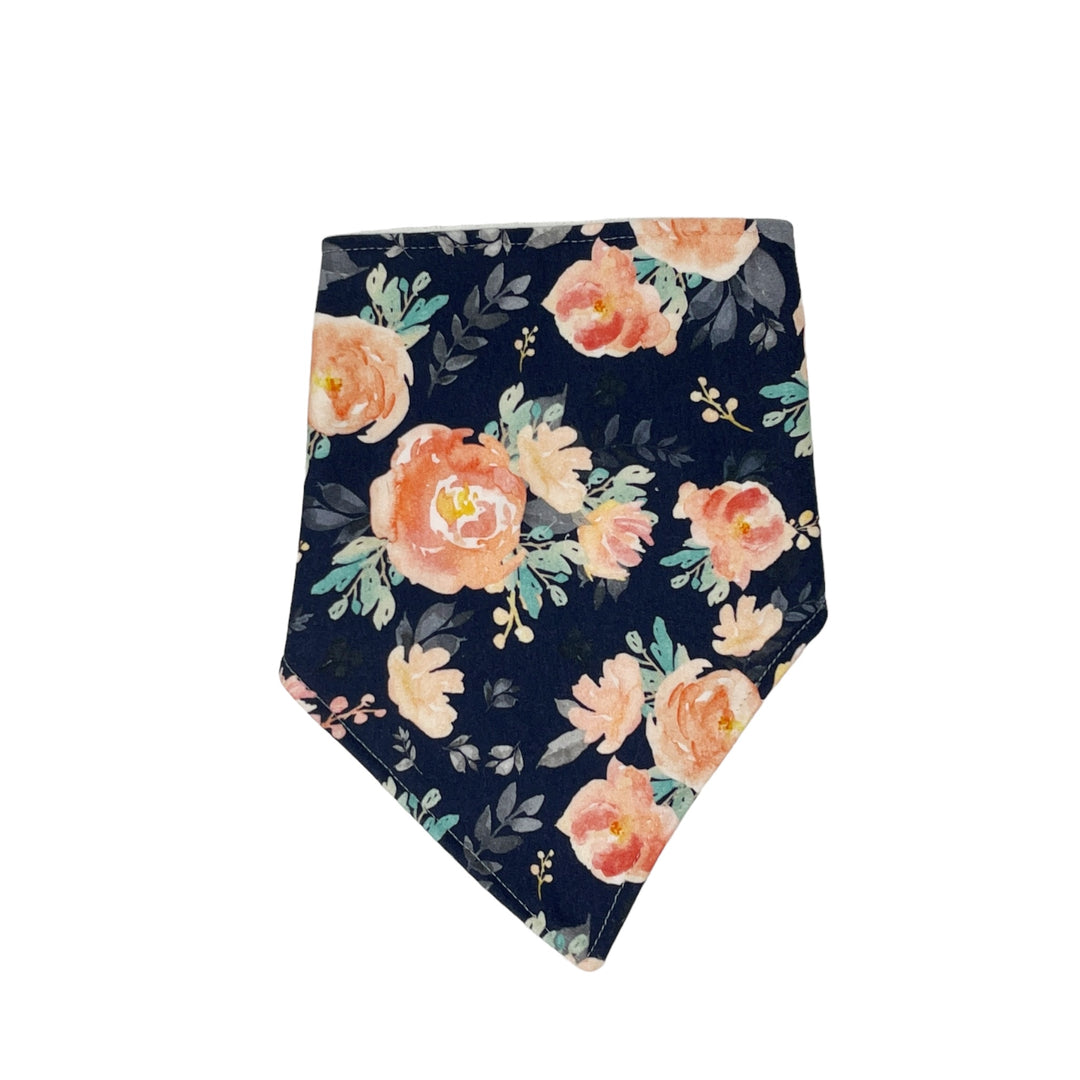 Navy Floral Bandana Bib