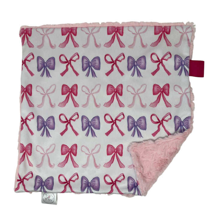 Pink and Lavender Bows Lovey Blanket