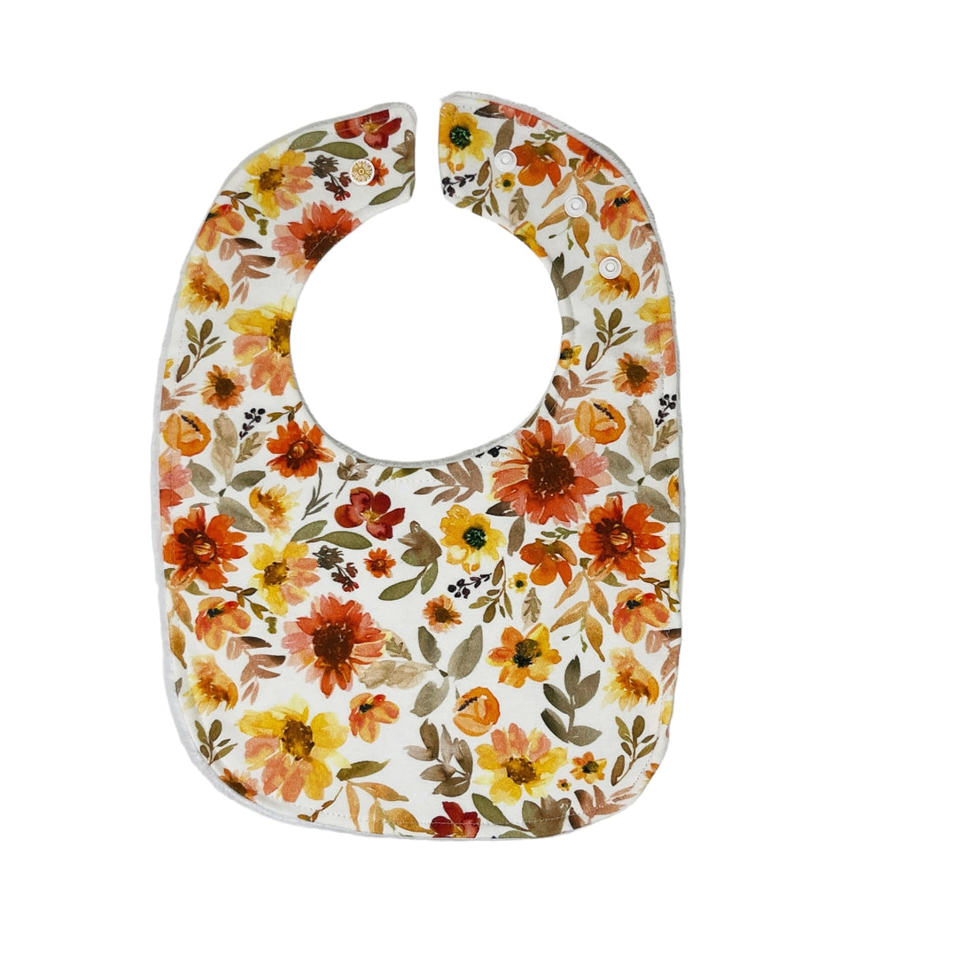 Fall Floral Sunflower Traditional Bib