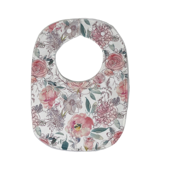Watercolor Floral Traditional Bib