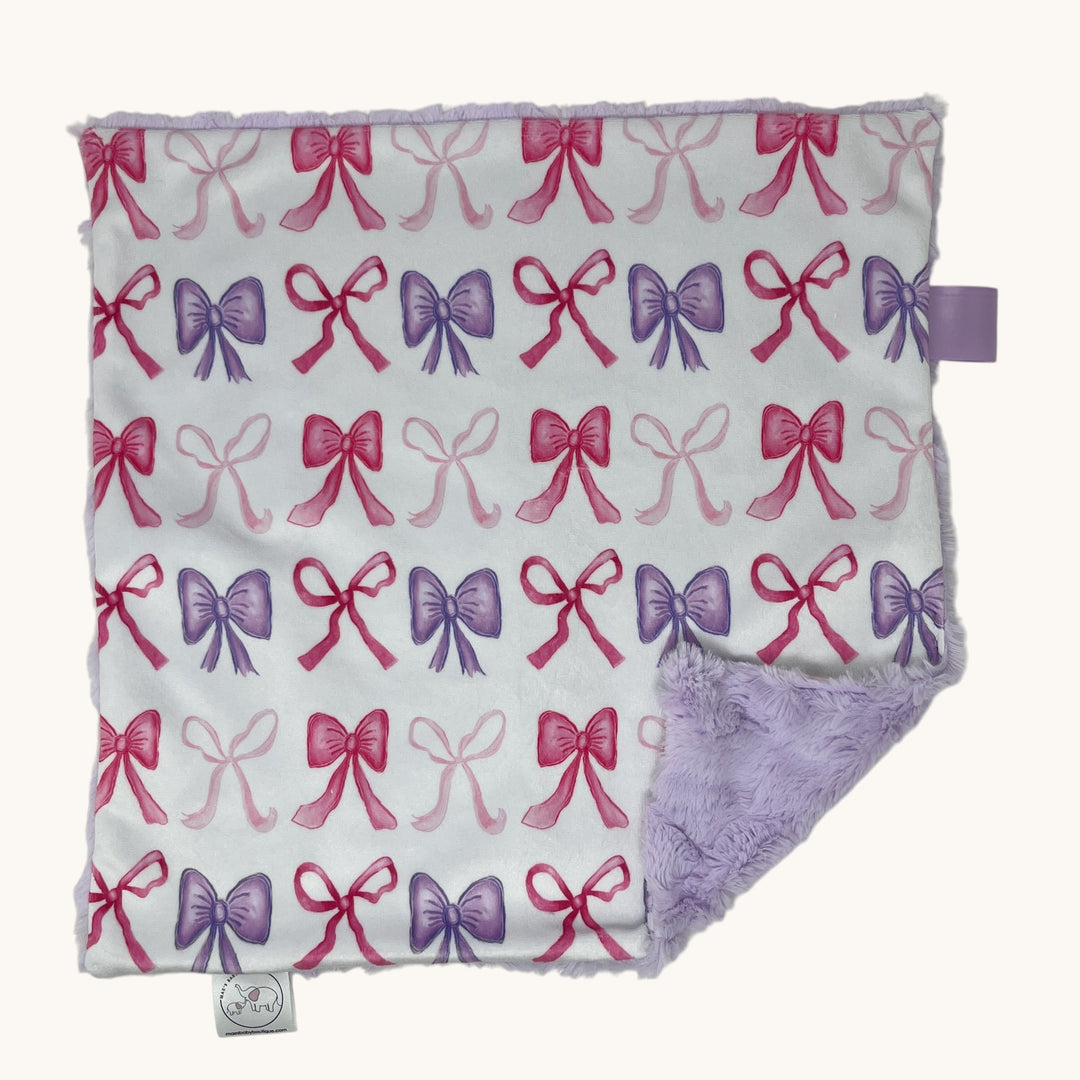 Pink and Lavender Bows Lovey Blanket