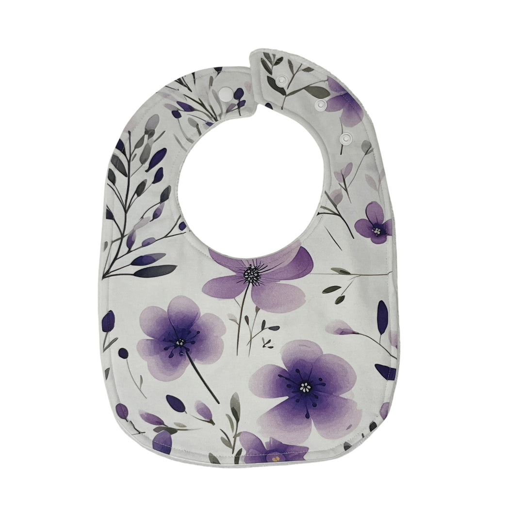 Violet Floral Traditional Bib
