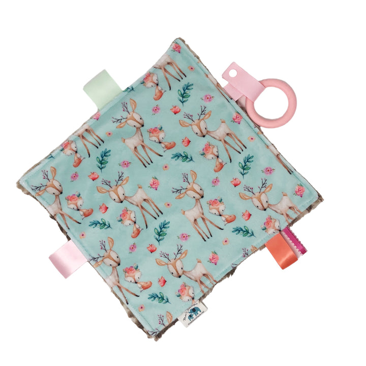 Baby Deer and Fox Teething Blanket