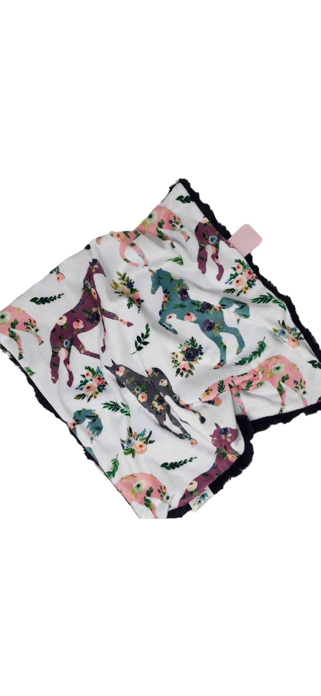 Boho Floral Horses Lovey Blanket