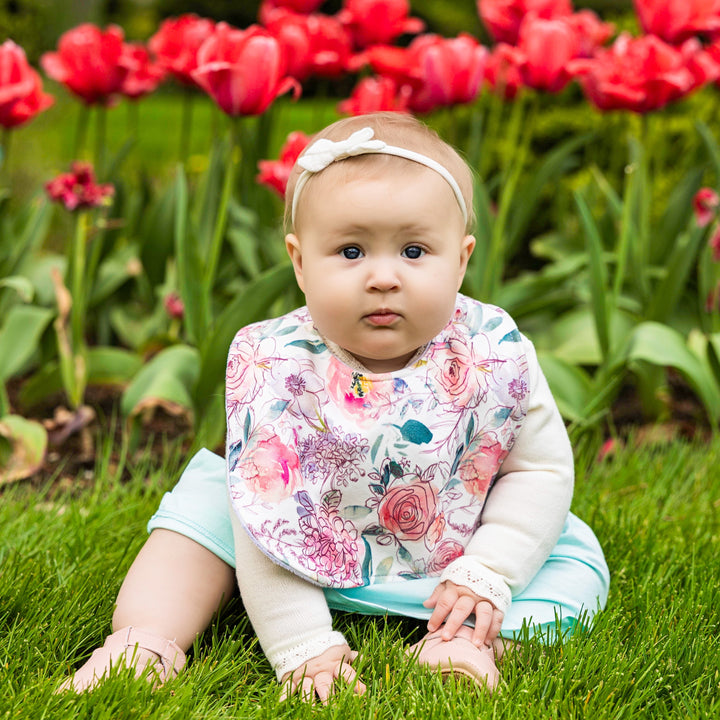 Watercolor Floral Traditional Bib