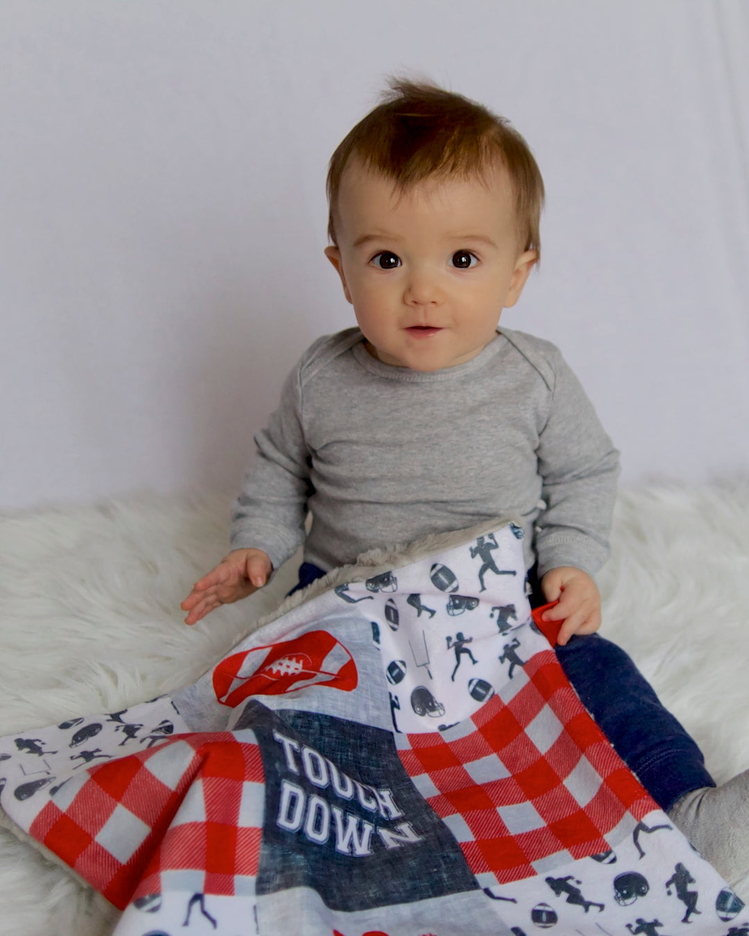 Football Scarlet & Gray Lovey Blanket